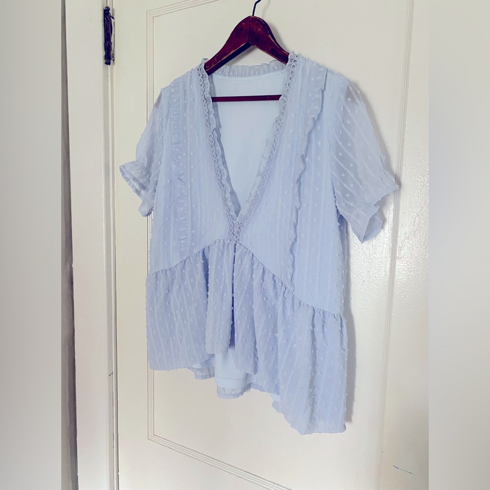 Deep V Flowy Blouse